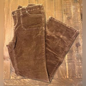 Motherhood Maternity Womens Straight Wide Leg Corduroy Pants Large Brown Casual